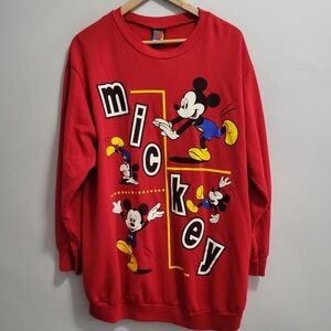 Vintage Rare 90s Mickey Mouse Disney Crewneck Sweatshirt Size Large Oversized